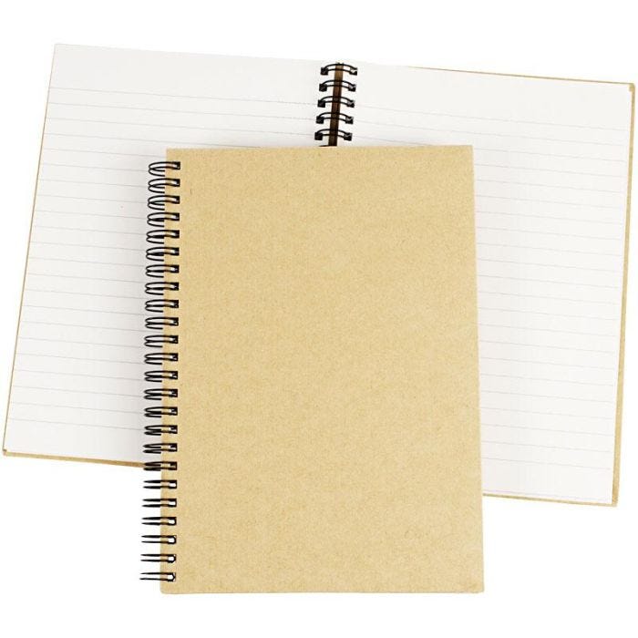 Spiral Bound Notebook, A5, sheet 148x210 mm, 60 g, brown, 1 pc
