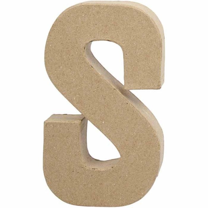 Letter, S, H: 20,3 cm, W: 11,4 cm, thickness 2,6 cm, 1 pc