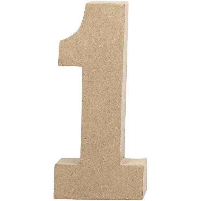 Number, 1, H: 20,5 cm, W: 9,5 cm, thickness 2,5 cm, 1 pc