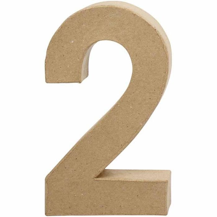 Number, 2, H: 20,5 cm, W: 12 cm, thickness 2,5 cm, 1 pc