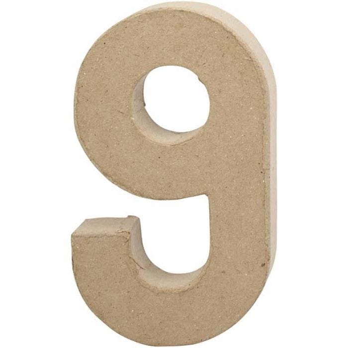 Number, 9, H: 20,5 cm, W: 12 cm, thickness 2,7 cm, 1 pc