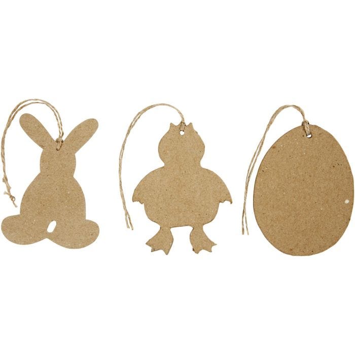 Easter Ornaments, bunny, chicken, eggs, H: 10 cm, 6 pc/ 1 pack