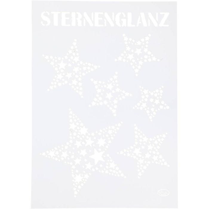 Stencil , stars, A4, sheet 210x297 mm, 1 pc