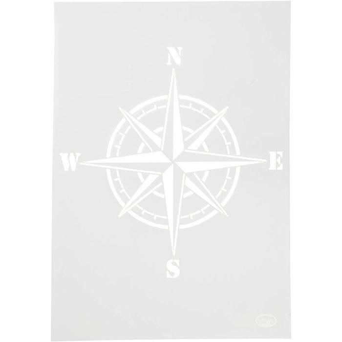 Stencil , compass, A4, sheet 210x297 mm, 1 pc