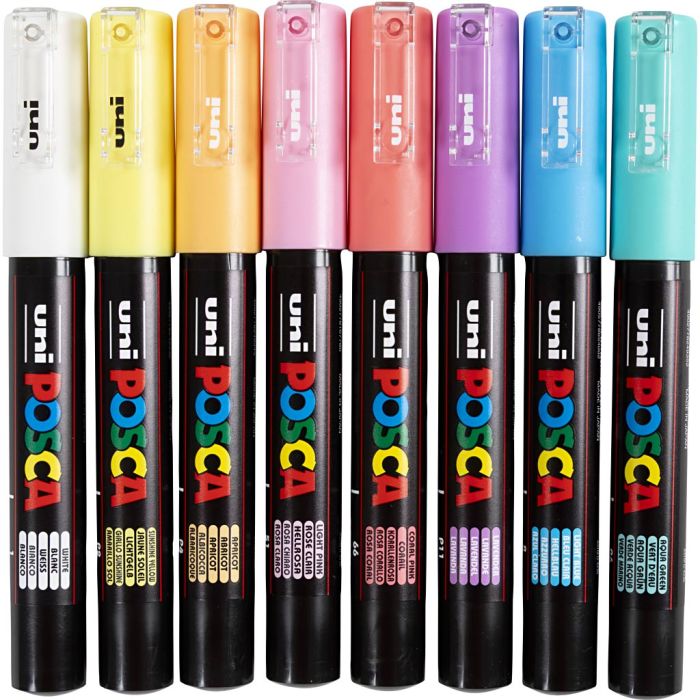 Posca Marker, no. PC-1M, line 0,7 mm, extra-fine, 8 pc/ 1 pc