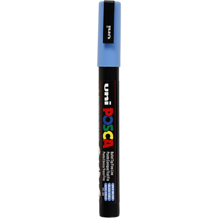 Posca Marker, no. PC-3M, line 0,9-1,3 mm, fine, sky blue, 1 pc