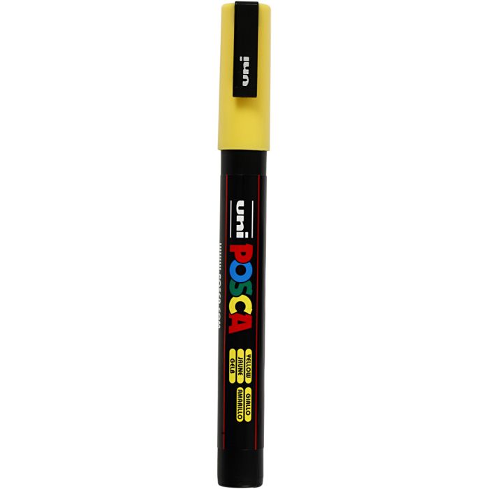 Posca Marker, no. PC-3M, line 0,9-1,3 mm, yellow, 1 pc