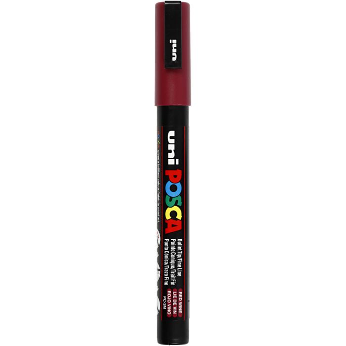 Posca Marker, no. PC-3M, line 0,9-1,3 mm, fine, red wine, 1 pc