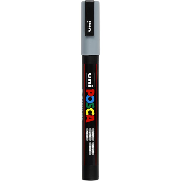 Posca Marker, no. PC-3M, line 0,9-1,3 mm, fine, grey, 1 pc