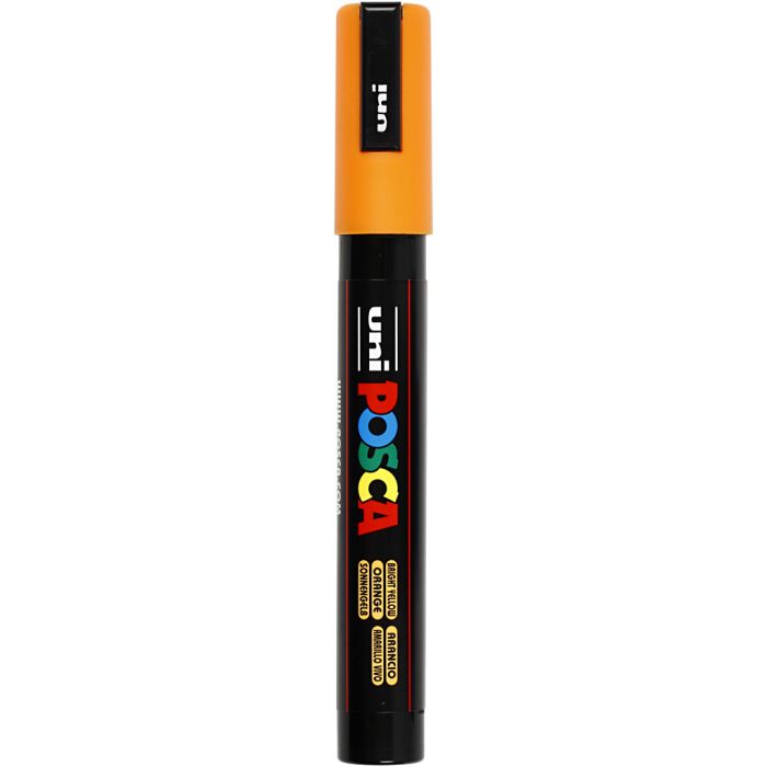 Posca Marker, no. PC-5M, line 2,5 mm, medium, bright yellow, 1 pc