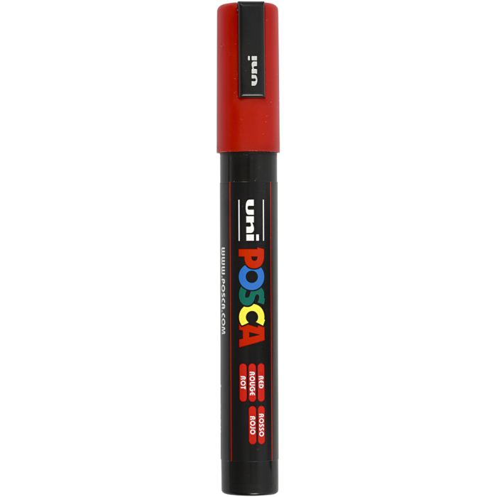 Posca Marker, no. PC-5M, line 2,5 mm, medium, red, 1 pc