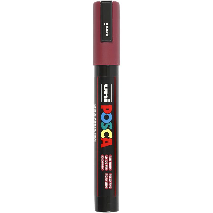 Posca Marker, no. PC-5M, line 2,5 mm, medium, red wine, 1 pc