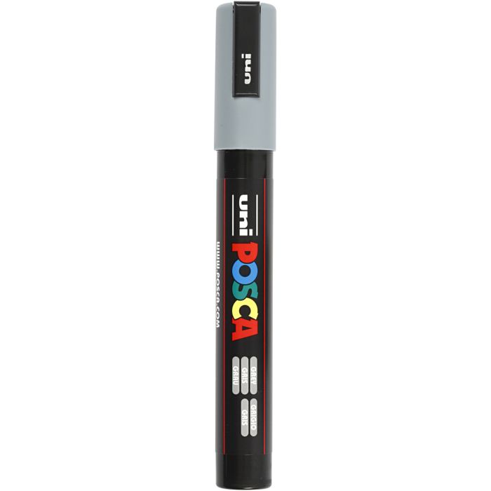 Posca Marker, no. PC-5M, line 2,5 mm, medium, grey, 1 pc