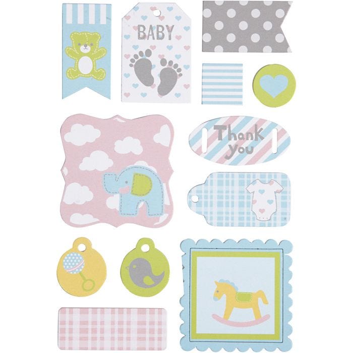 Self-adhesive Tags, size 20-50 mm, 1 sheet