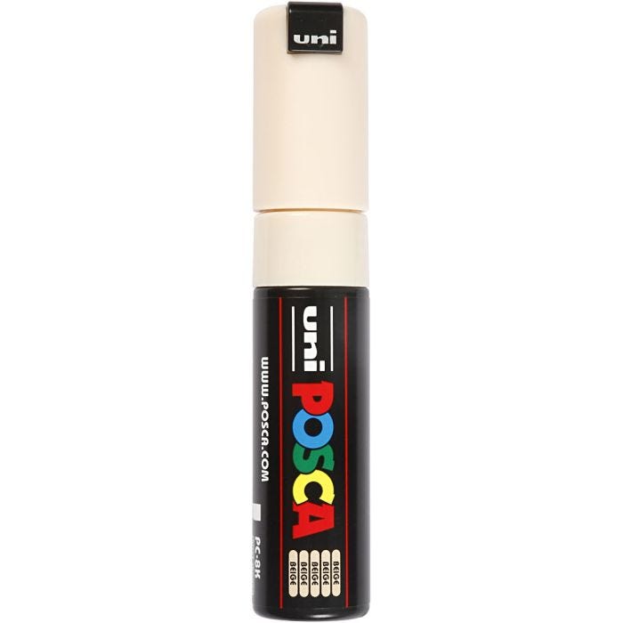 Posca Marker, no. PC-8K, line 8 mm, broad, beige, 1 pc