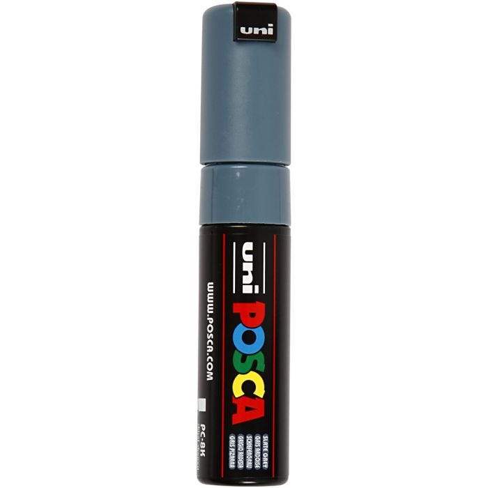 Posca Marker, no. PC-8K, line 8 mm, broad, slate grey, 1 pc
