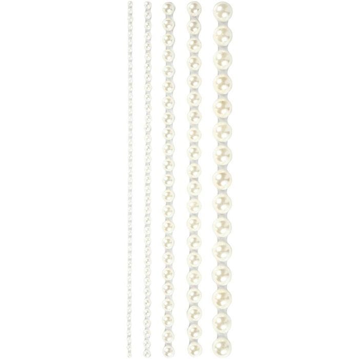 Half Pearls, size 2-8 mm, white, 140 pc/ 1 pack