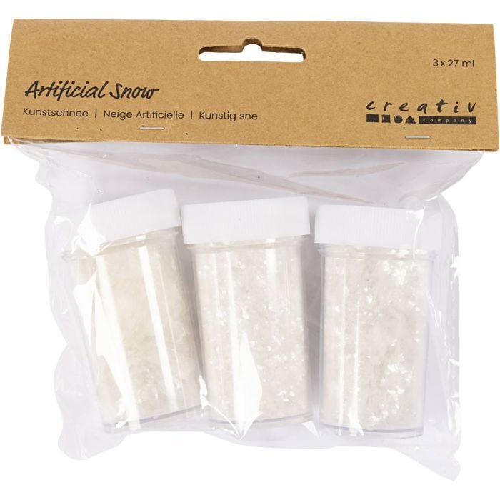 Artificial Snow, white glitter, 3x27 ml/ 1 pack