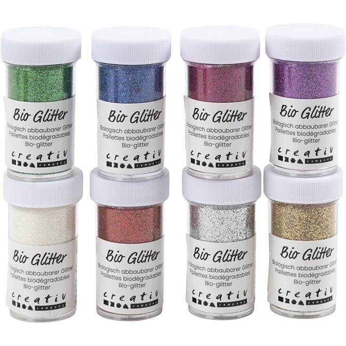 Bio Sparkles, assorted colours, 8x27 ml/ 1 pack