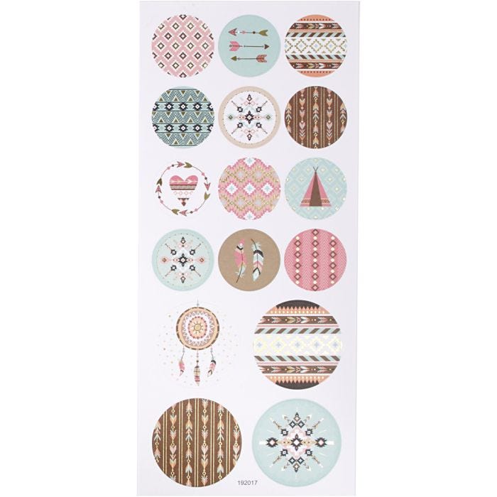 Stickers, Native American, sheet 10x23 cm, 1 sheet