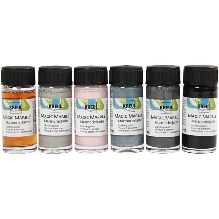 Magic Marble Paint, mute colours, 6x20ml/ 1 pack