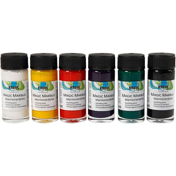 Magic Marble Paint, standard colours, 6x20 ml/ 1 pack