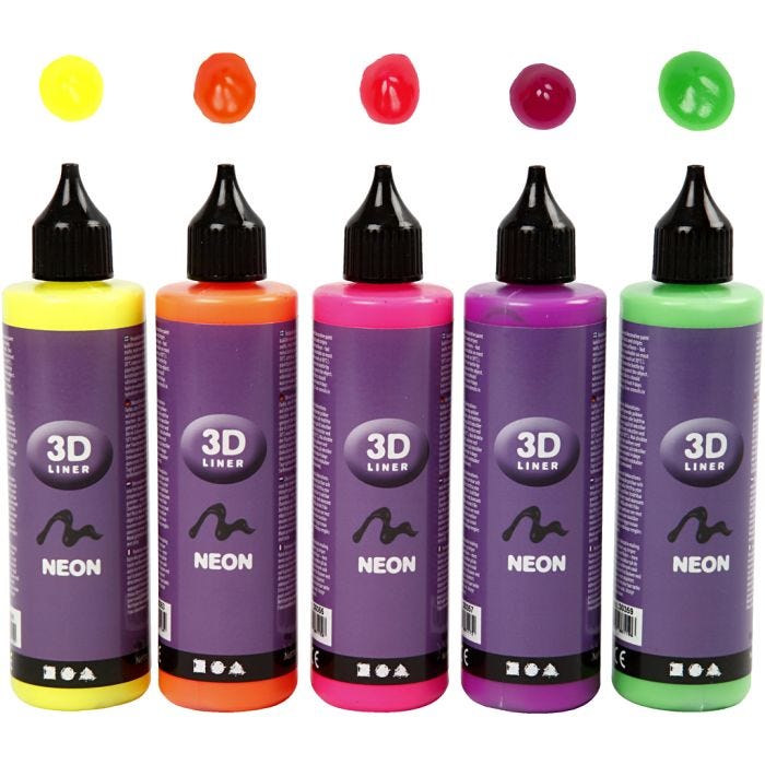 3D Liner, neon colours, 5x100 ml/ 1 pack