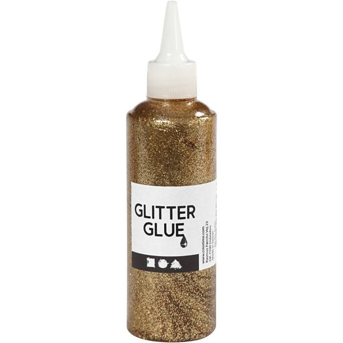 Glitter Glue, gold, 118 ml/ 1 bottle