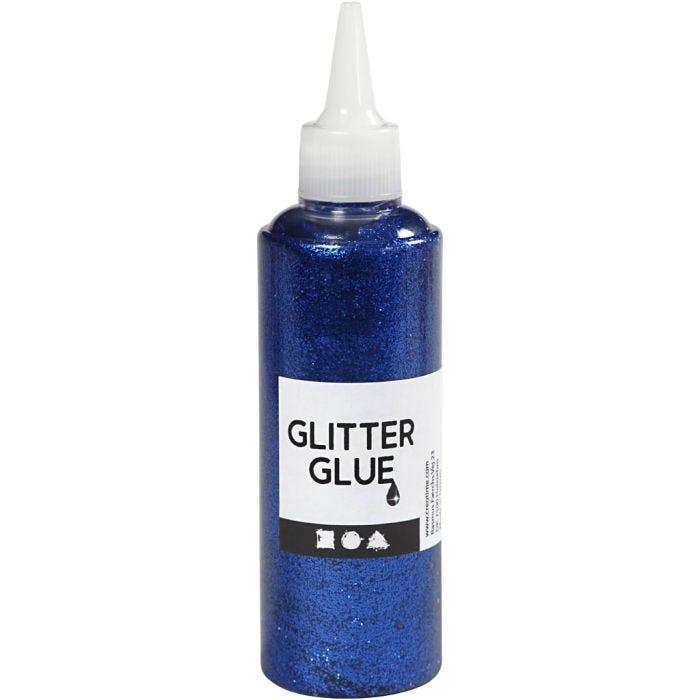 Glitter Glue, dark blue, 118ml/ 1 bottle