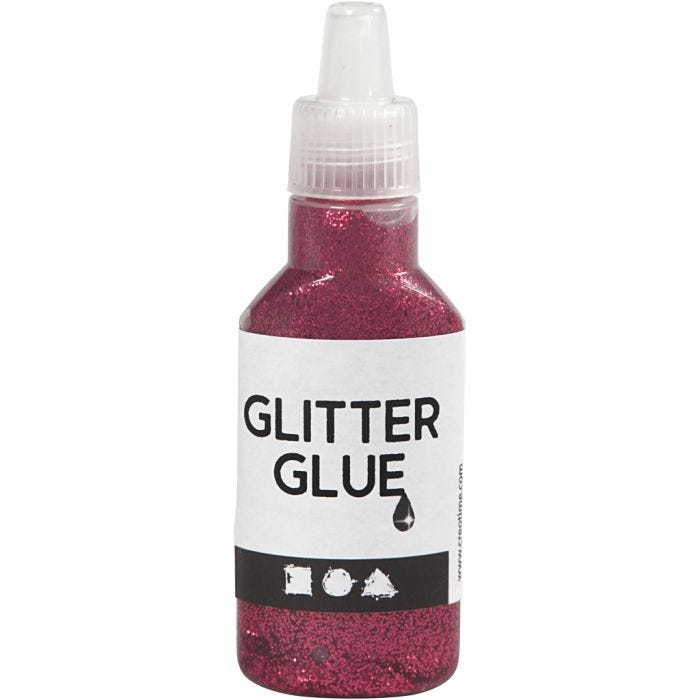 Glitter Glue, pink, 25 ml/ 1 bottle