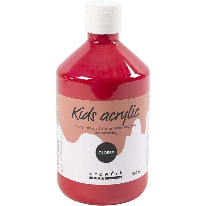 Acrylic Paint Glossy, primary red, 500 ml/ 1 bottle