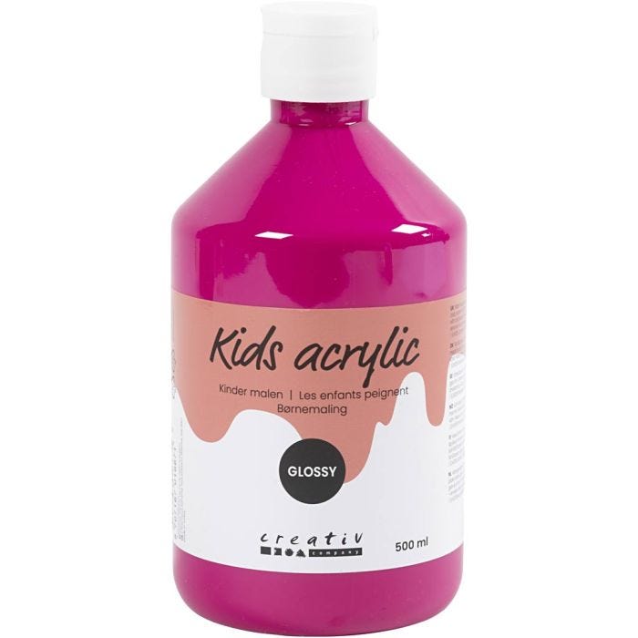 Acrylic Paint Glossy, pink, 500 ml/ 1 bottle