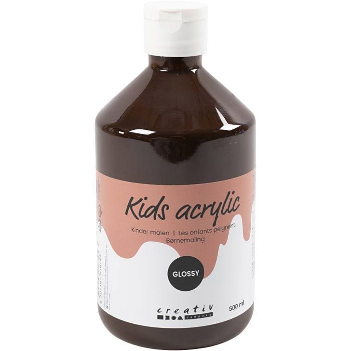 Acrylic Paint Glossy, brown, 500 ml/ 1 bottle