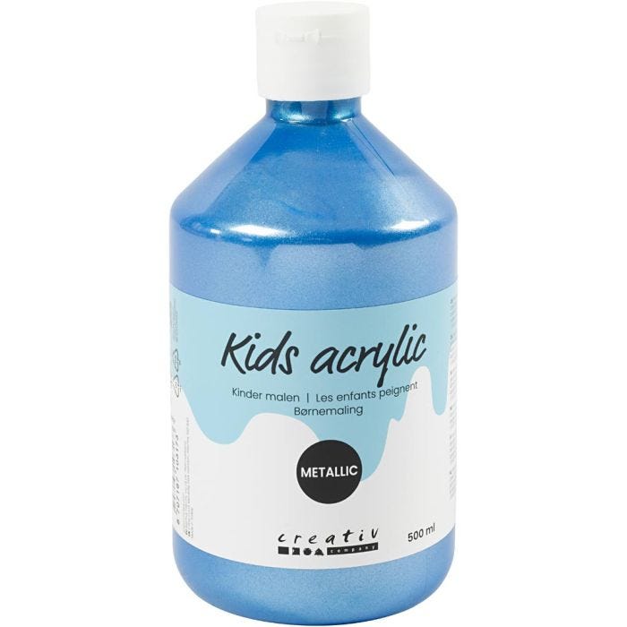 Acrylic Paint Metallic, metallic, blue, 500 ml/ 1 bottle