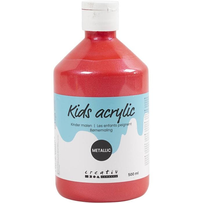 Acrylic Paint Metallic, metallic, red, 500 ml/ 1 bottle