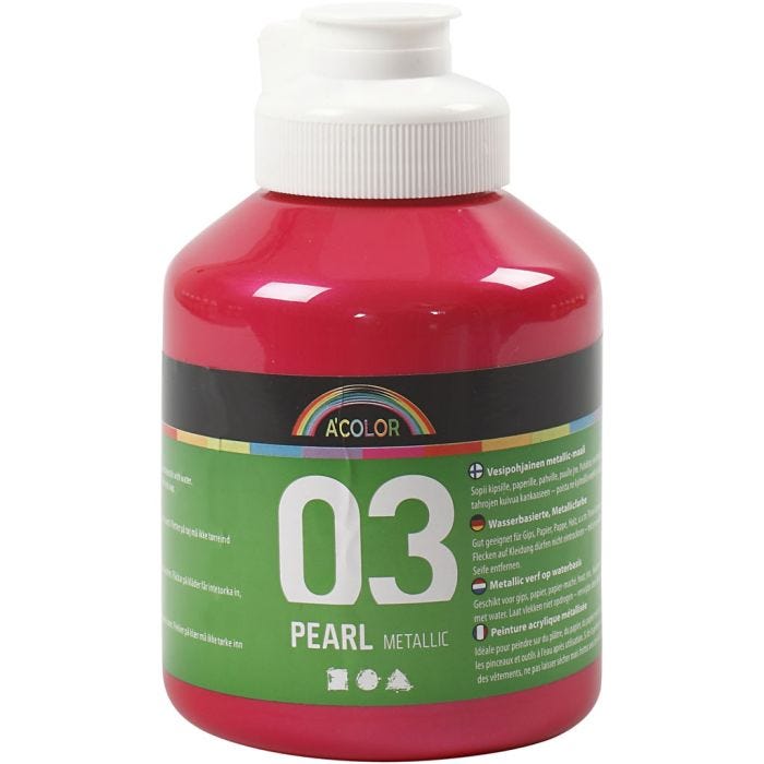 Acrylic Paint Metallic, metallic, pink, 500 ml/ 1 bottle