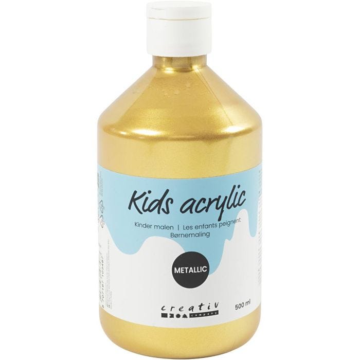 Acrylic Paint Metallic, metallic, gold, 500ml/ 1 bottle