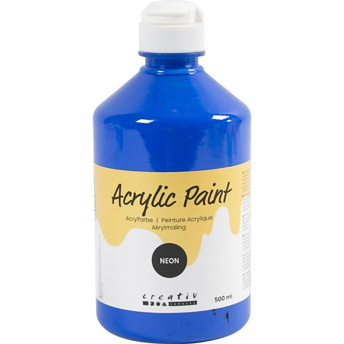Acrylic Paint Neon, neon blue, 500 ml/ 1 bottle