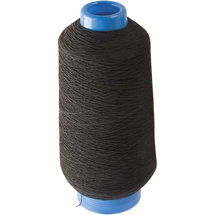 Thin, round elastic thread, black, 1500 m/ 1 roll