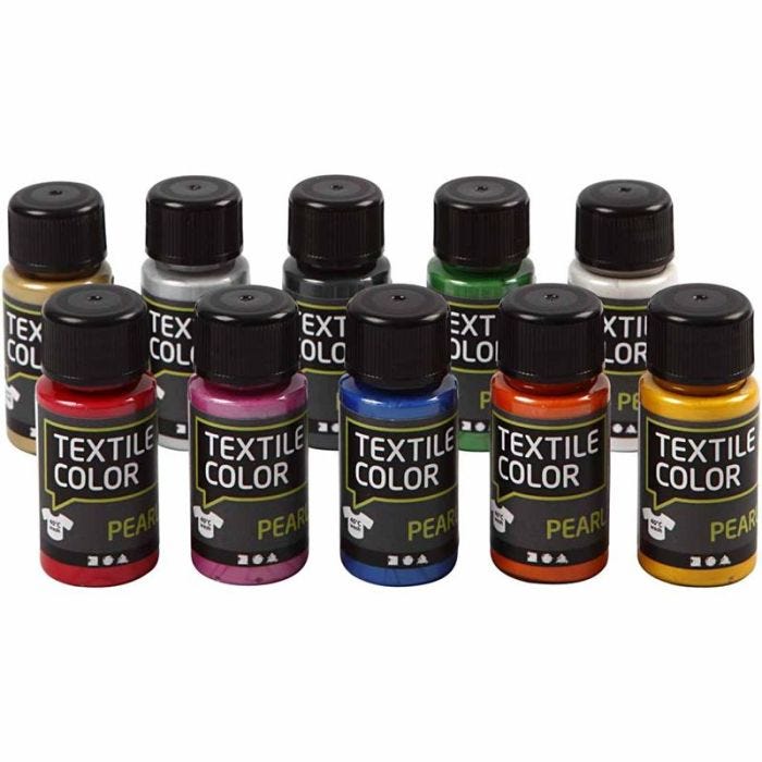 Textile Color, mother of pearl, assorted colours, 10x50 ml/ 1 pack