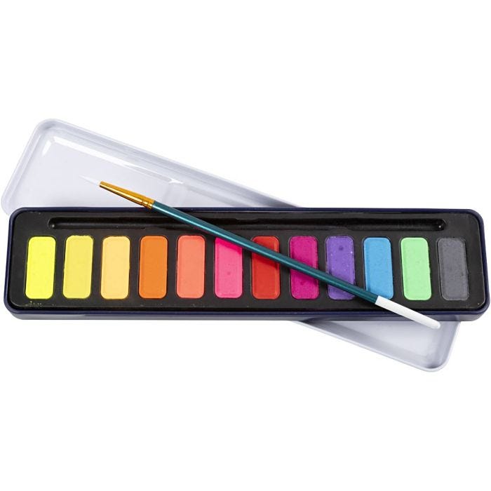 Watercolour kit, pastel colours, 12colour/ 1 pack
