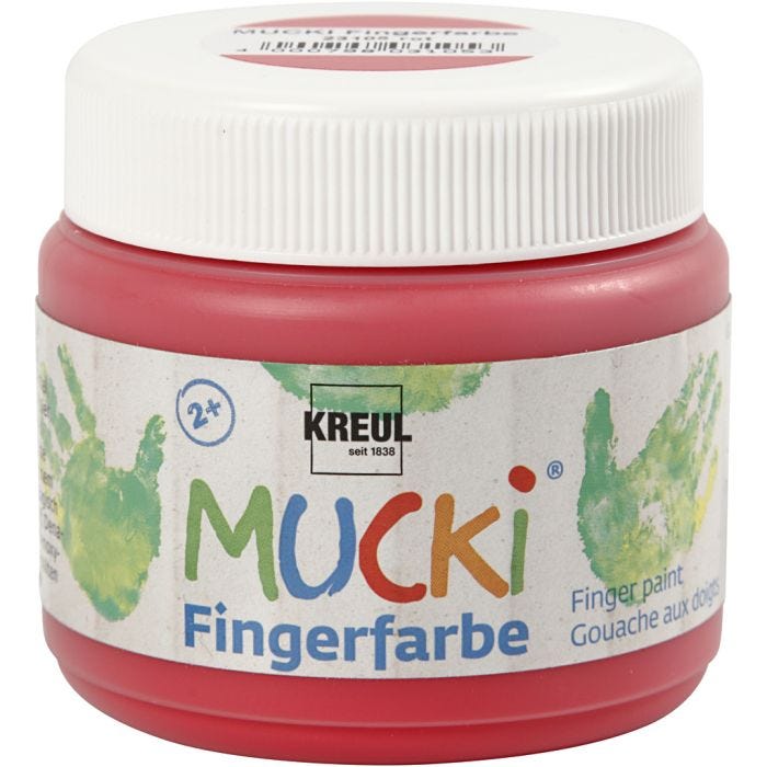 Mucki Finger Paint, red, 150 ml/ 1 tub