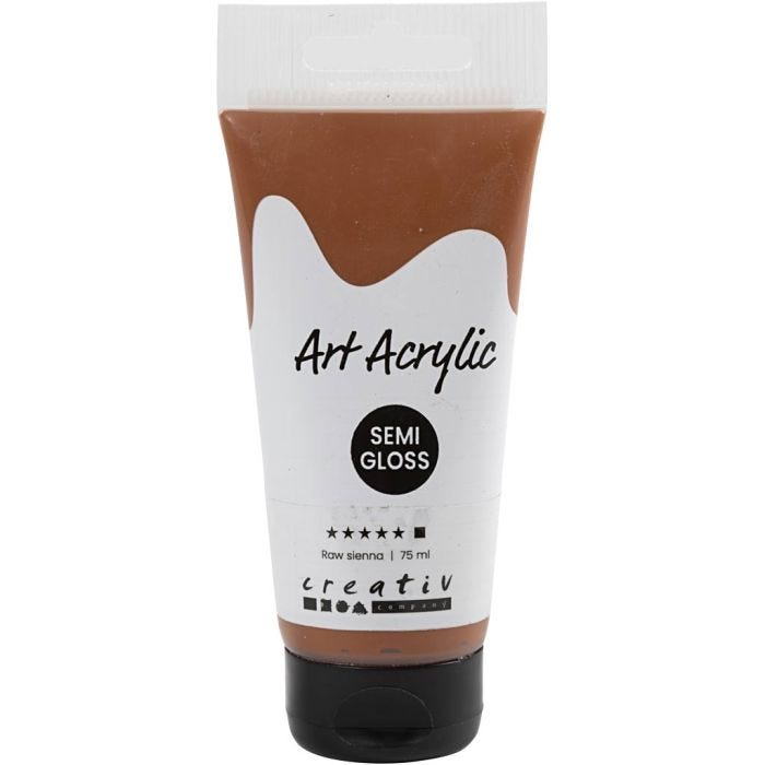 Art Acrylic, semi-glossy, opaque, raw sienna, 75 ml/ 1 bottle