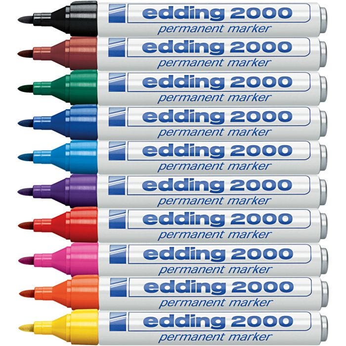 Edding Markers, line 1,5-3 mm, assorted colours, 10 pc/ 1 pack