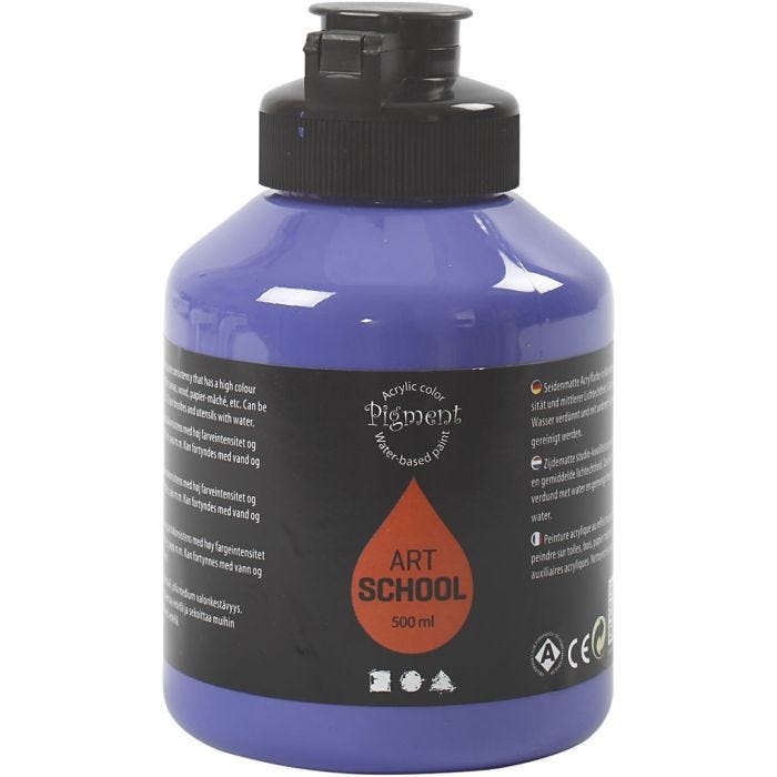 Art Acrylic, semi-glossy, semi-transparent, violet blue, 500 ml/ 1 bottle