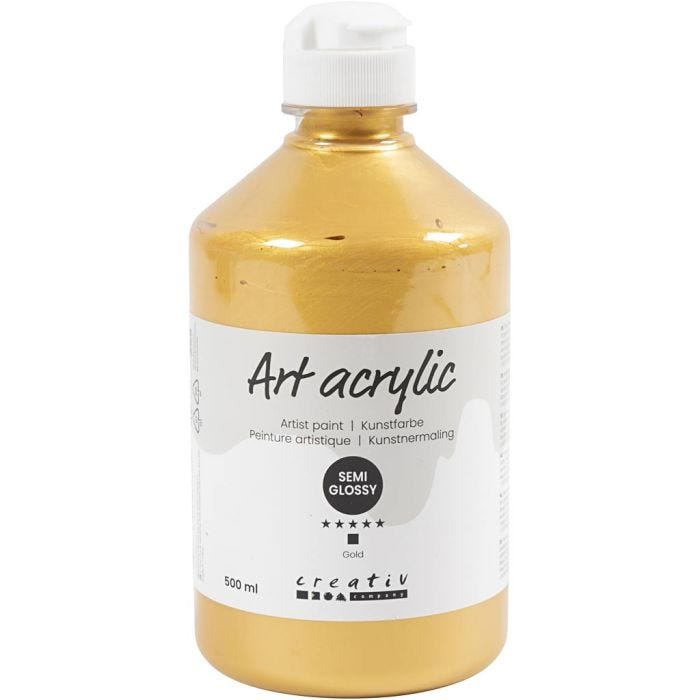 Art Acrylic, semi-glossy, opaque, gold, 500ml/ 1 bottle
