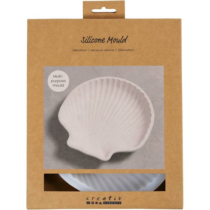 Silicone Mould, Mussel shell, H: 2,5 cm, L: 14,5 cm, W: 14 cm, 1 pc