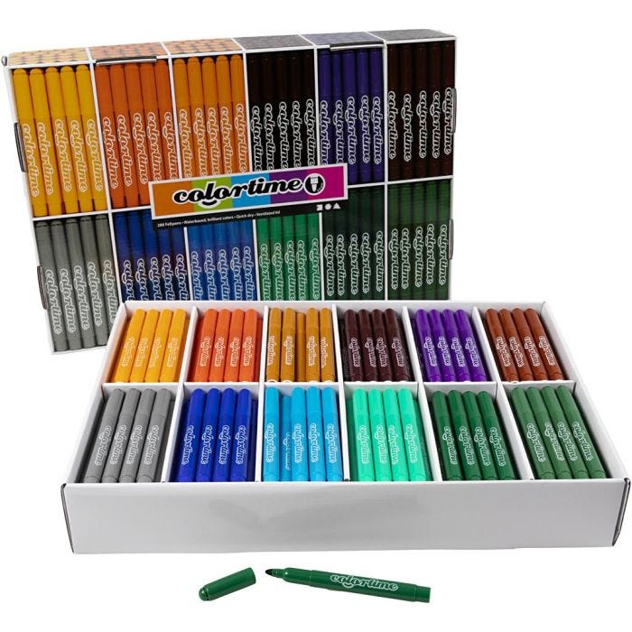 Colortime Markers, line 5 mm, additional colours, 12x24 pc/ 1 pack