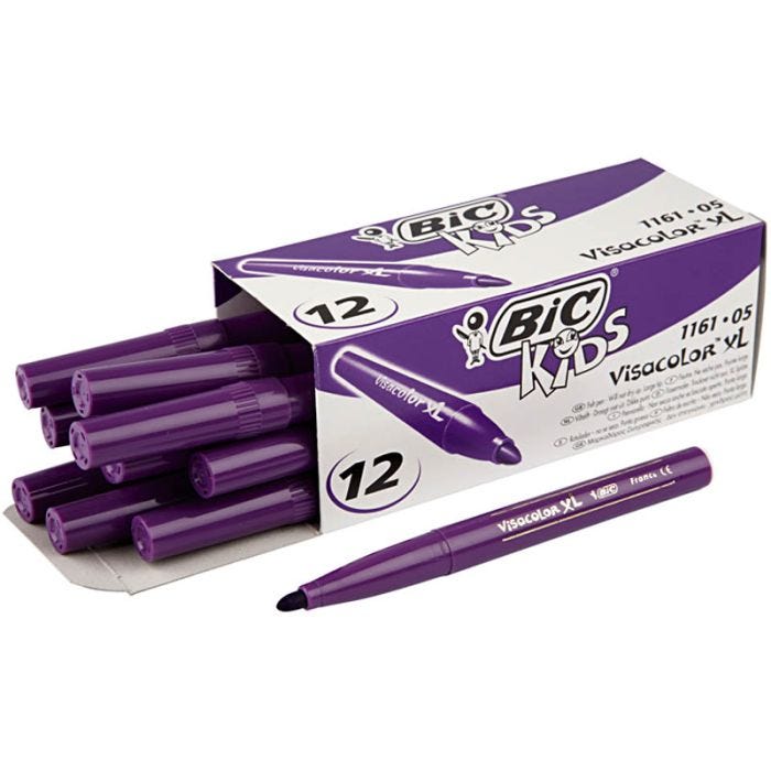 BIC Visa Color Marker, line 3 mm, dark purple, 12 pc/ 1 pack