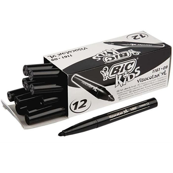 BIC Visa Color Marker, line 3 mm, black, 12 pc/ 1 pack